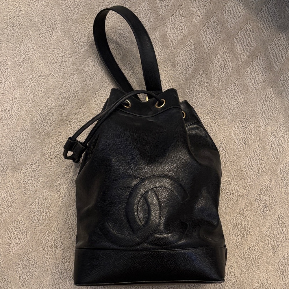 CHANEL Black Leather Backpack